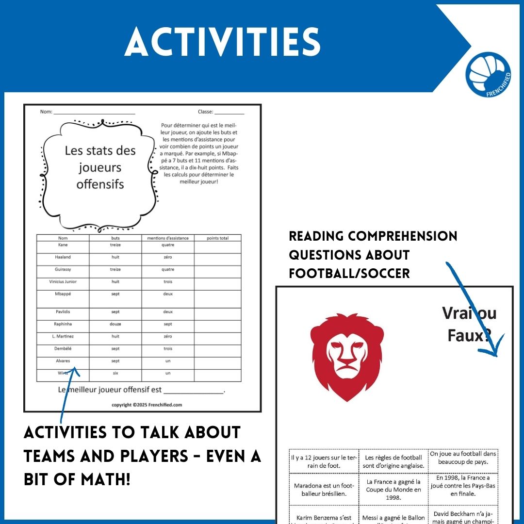 Le Football French reading Soccer reading comprehension & activity unit 5 Le Football French reading Soccer reading comprehension & activity unit - Image 5