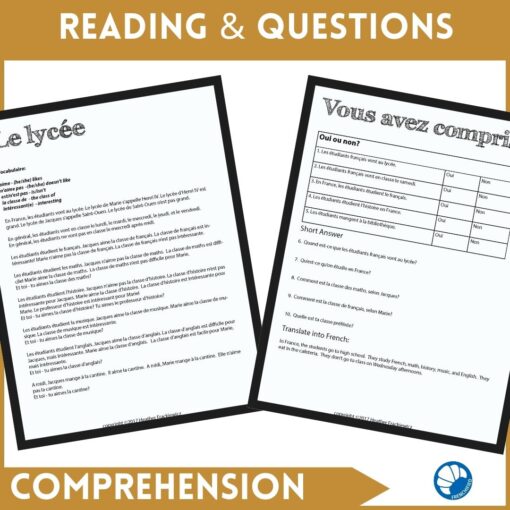 Le lycée French Comprehensible Input Lesson - Image 3