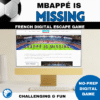 French soccer digital escape game