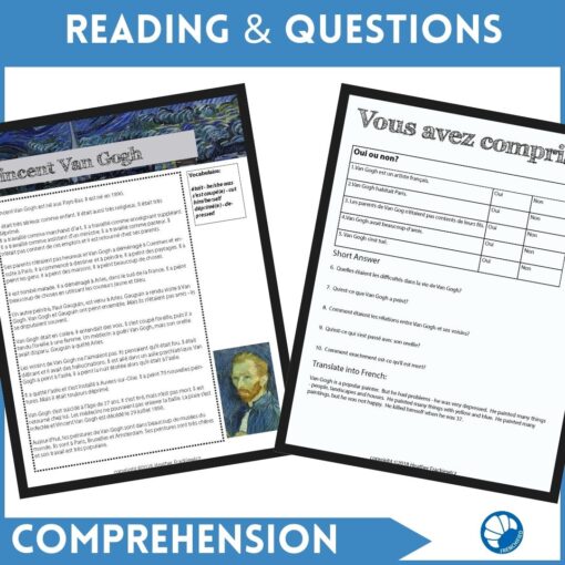 Vincent Van Gogh French CI Lesson - Comprehensible Input - Image 3