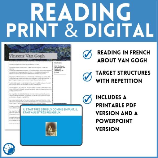 Vincent Van Gogh French CI Lesson - Comprehensible Input - Image 4