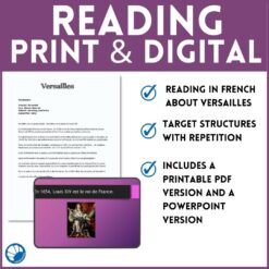 Versailles French Comprehensible Input Lesson