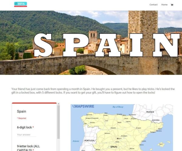 Spain digital escape game in both English AND Spanish versions