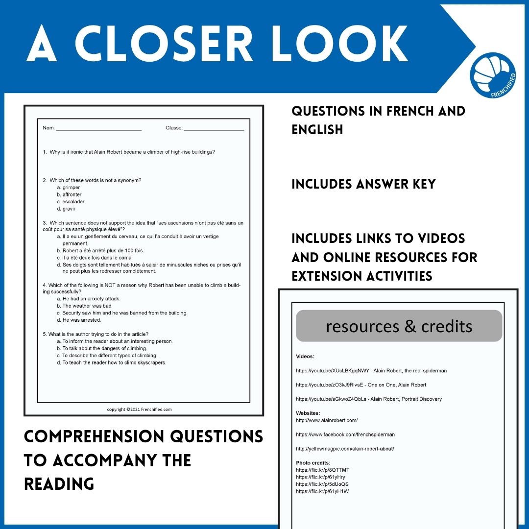 Alain Robert French reading activity the French Spiderman 5 Alain Robert French reading activity the French Spiderman - Image 5