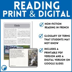 Ebola French reading activity