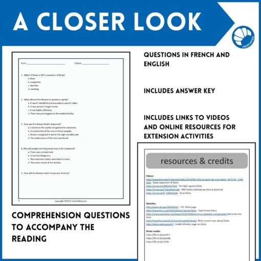 Ebola French reading activity - Image 5
