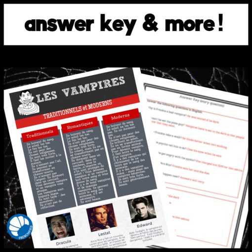 Frankie Le Vampire French short story - sub activities