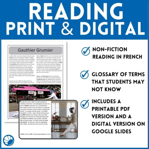 Gauthier Grumier French reading activity - Image 4