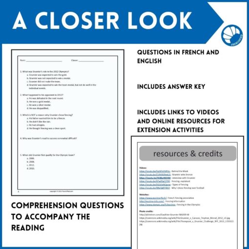 Gauthier Grumier French reading activity - Image 5
