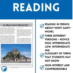 Alternative view of NH/IL/IM Mont Saint-Michel French reading comprehension de Lecture activity