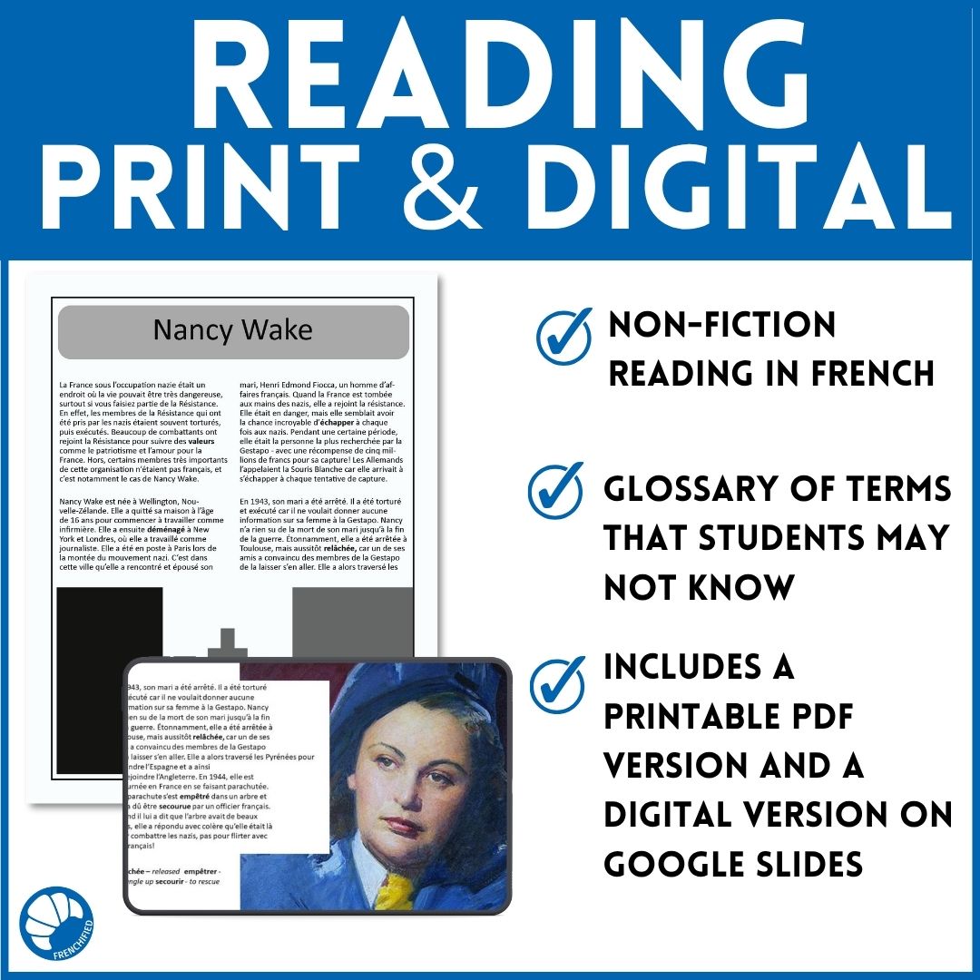 Nancy Wake French reading activity 4 Nancy Wake French reading activity - Image 4