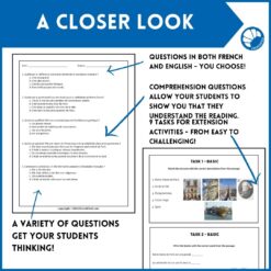 Notre Dame French reading activity