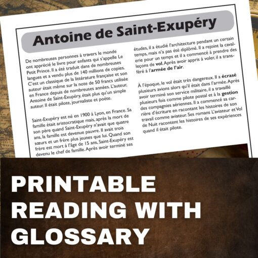 Antoine de Saint Exupéry French reading activity - Image 2