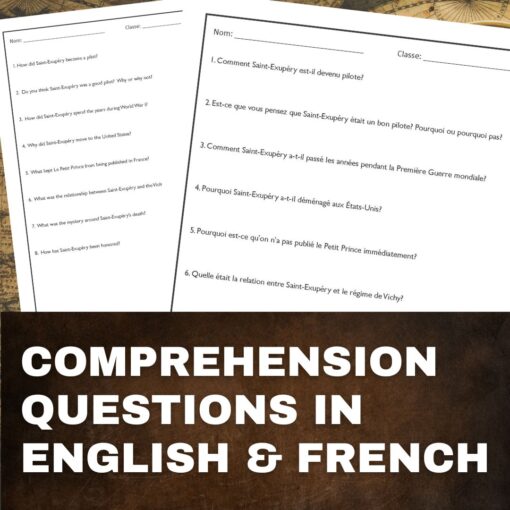 Antoine de Saint Exupéry French reading activity - Image 3
