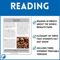 Sous Paris French reading activity