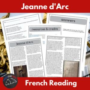 Joan of Arc French reading activity