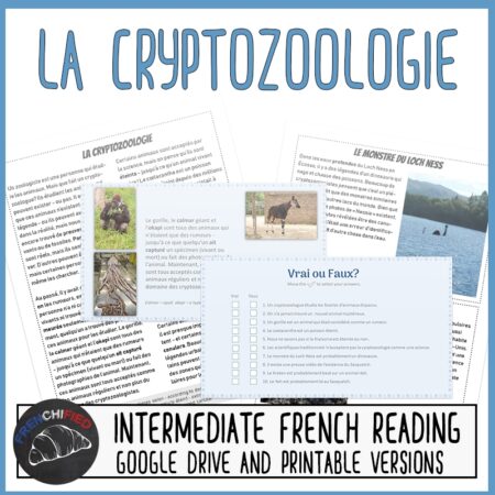 cryptozoology French reading activity