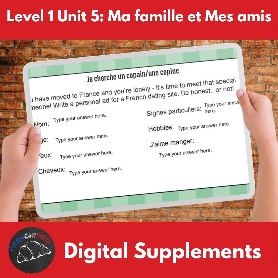 Digital Supplements for unit 5: Ma famille