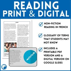 CRISPR French reading comprehension activity 8 CRISPR French reading comprehension activity