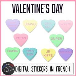 French Valentine's Day digital stickers