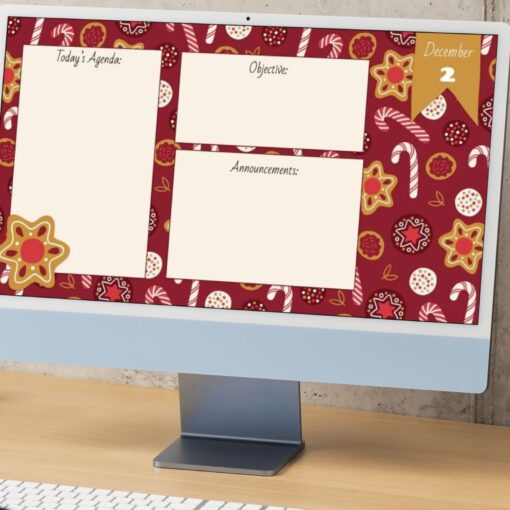 Winter daily agenda slides for Google/Powerpoint/Smartboard - Image 3