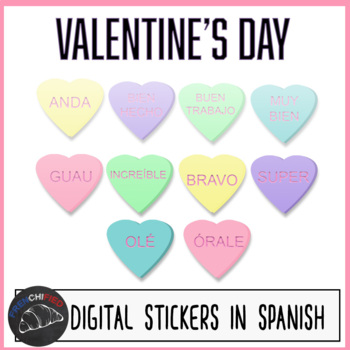 Spanish Valentine's Day digital stickers