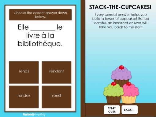 French RE verb conjugation - digital game