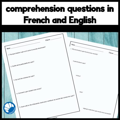 Qui est Arsène Lupin French reading comprehension activity