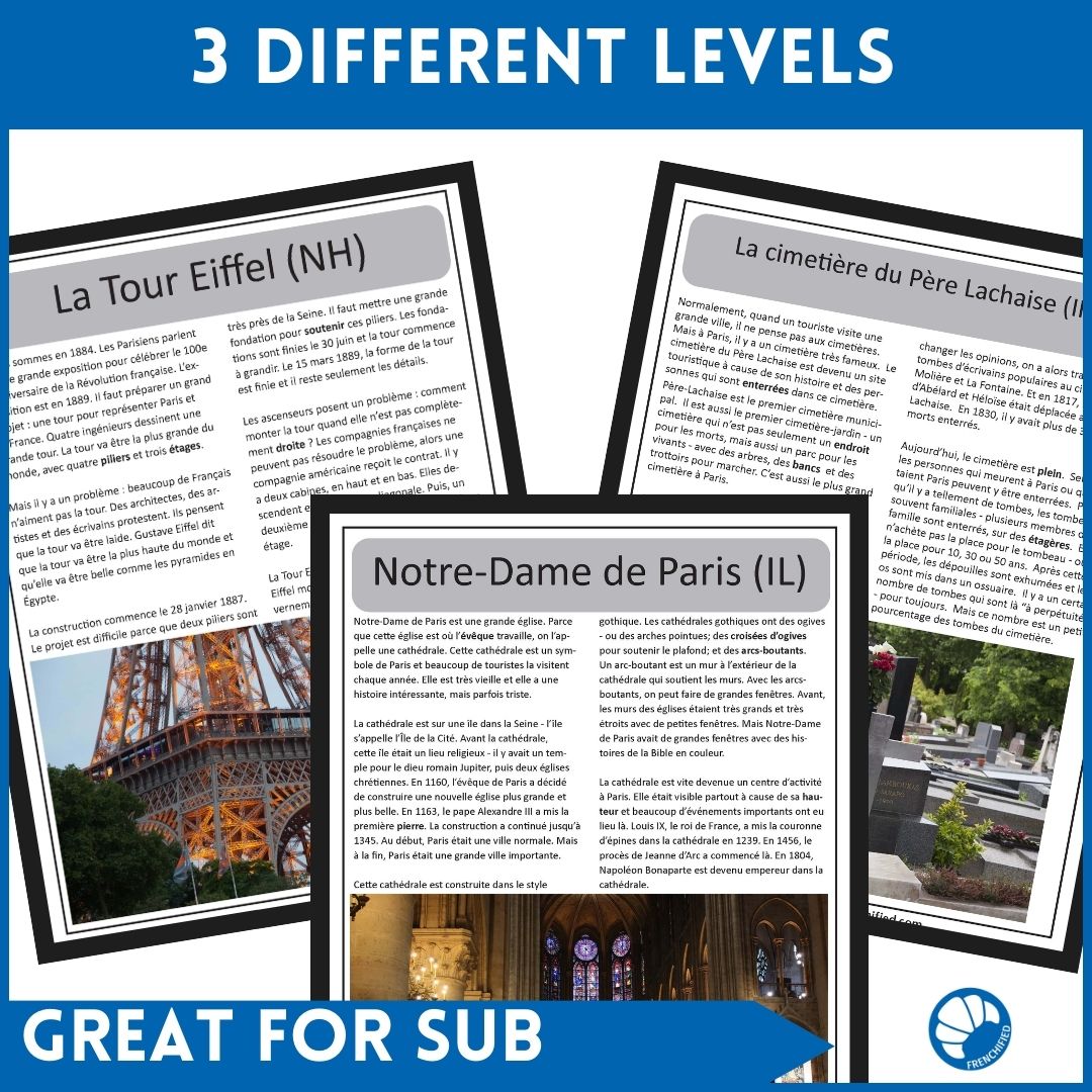 Paris monuments French readings bundle 4 Paris monuments French readings bundle - Image 4