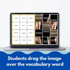 French body parts vocabulary digital game