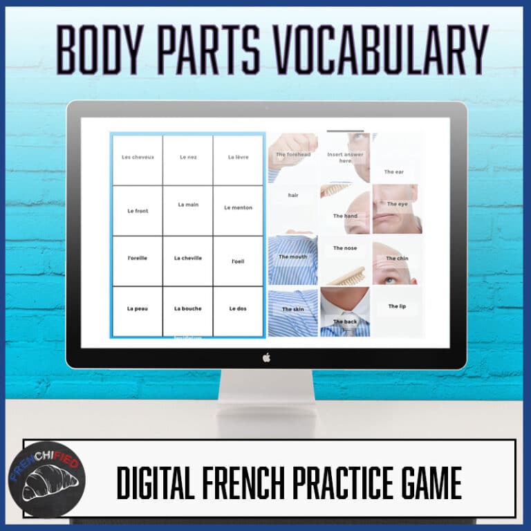 French body part digital vocabulary game Frenchified