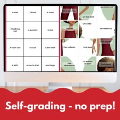 French clothing vocabulary digital game