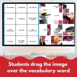 French clothing vocabulary digital game
