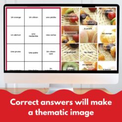 French fruits vocabulary digital game