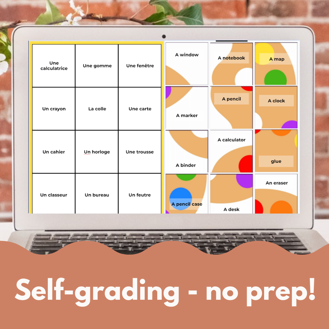 French school supply vocabulary digital game 2 French school supply vocabulary digital game - Image 2