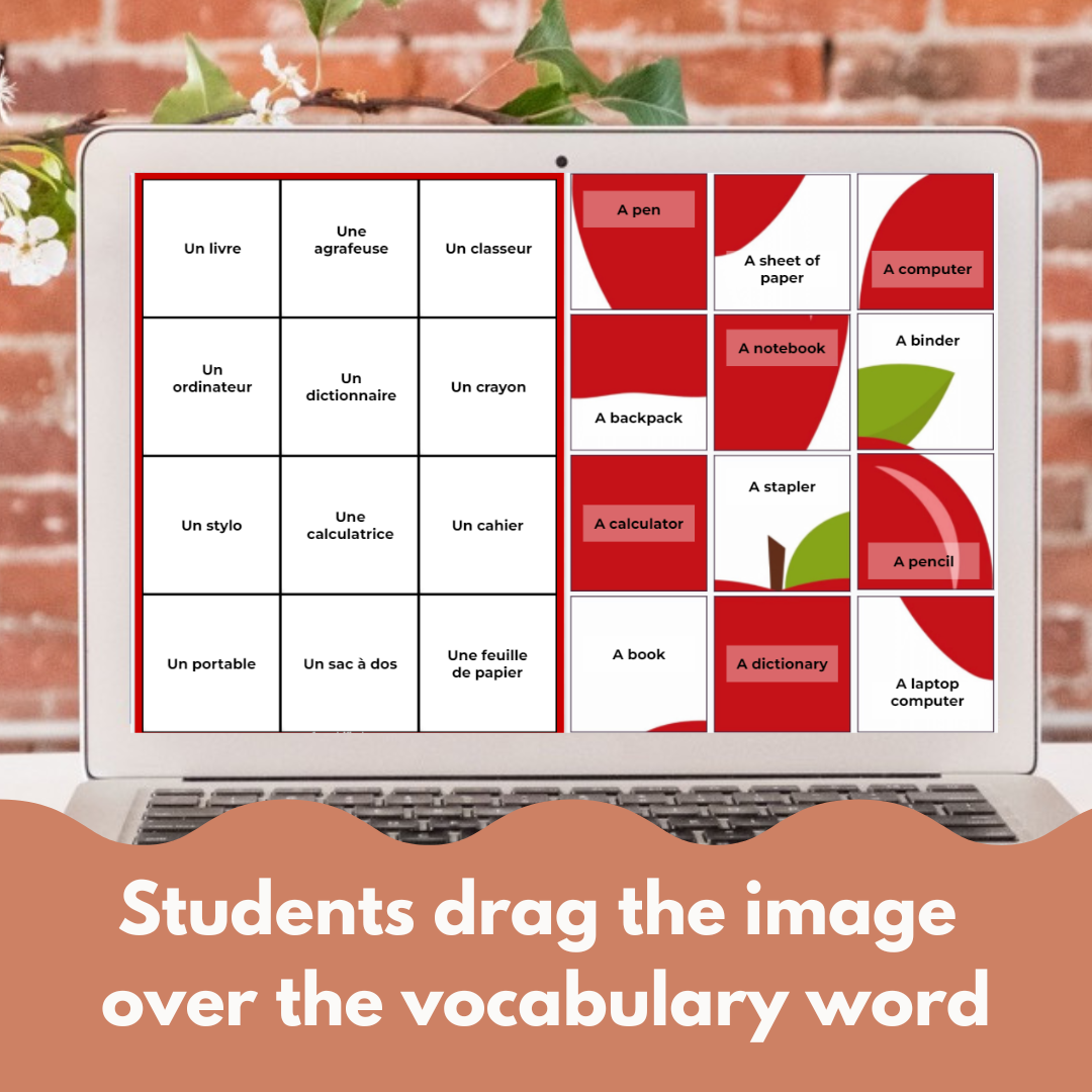French school supply vocabulary digital game 3 French school supply vocabulary digital game - Image 3