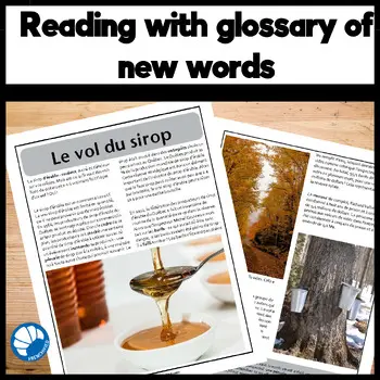 The great maple syrup heist French reading comprehension activity