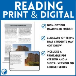 Queen Brunehaut French reading comprehension activity 8 Queen Brunehaut French reading comprehension activity