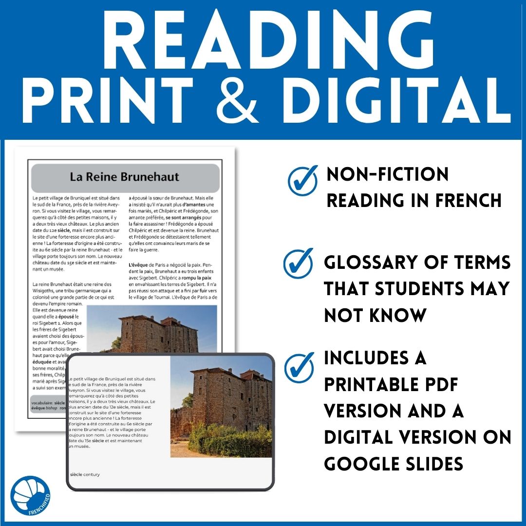 Queen Brunehaut French reading comprehension activity 4 Queen Brunehaut French reading comprehension activity - Image 4