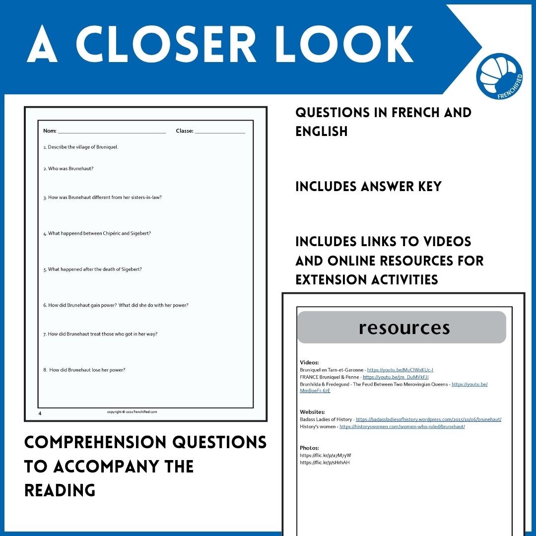 Queen Brunehaut French reading comprehension activity 5 Queen Brunehaut French reading comprehension activity - Image 5