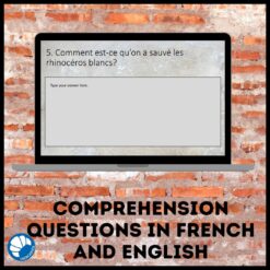 La réintroduction des animaux French reading activity for Google Drive