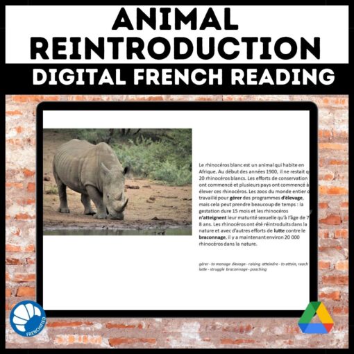 Reintroduction des animaux French reading