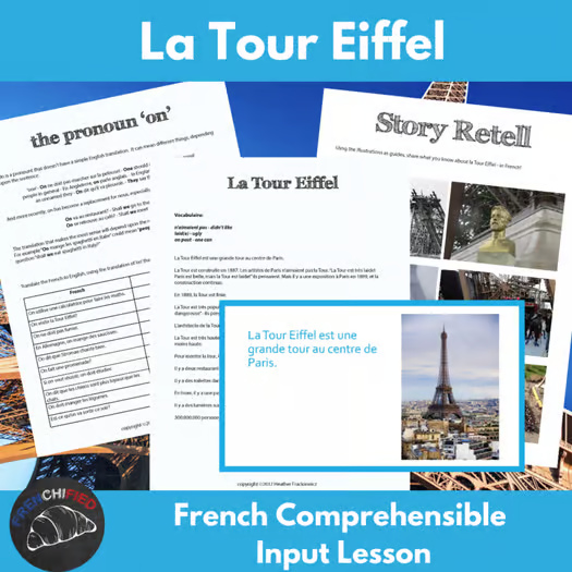 Alternative view of Eiffel Tower comprehensible input lesson for French learners