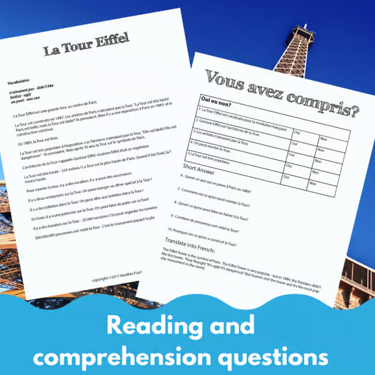 Eiffel Tower comprehensible input lesson for French learners 3 Eiffel Tower comprehensible input lesson for French learners - Image 3