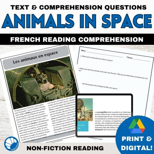 Animals in Space French reading