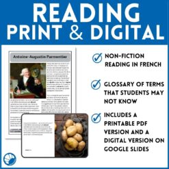 Antoine-Augustin Parmentier French reading printable activity 8 Antoine-Augustin Parmentier French reading printable activity