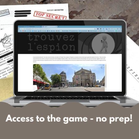 Trouvez l'Espion French clothing vocabulary digital escape game
