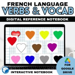 French vocabulary and verbs interactive notebook