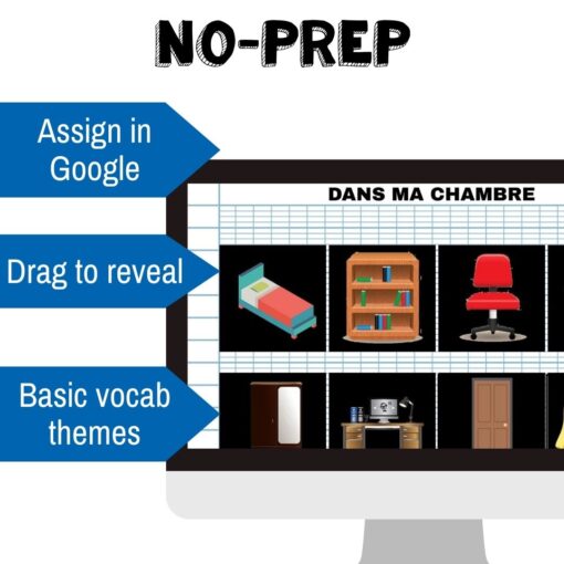 French vocabulary and verbs Interactive notebook for Google™ Drive - Image 2