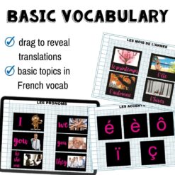 French Vocabulary Interactive notebook for Google™ Drive